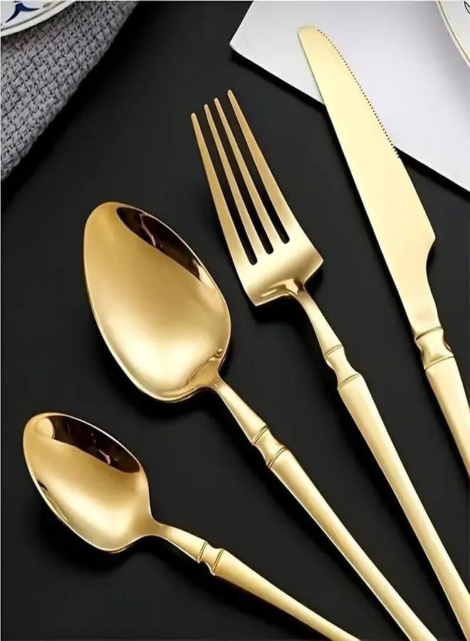 KitchEase Vintage French Style 40 Piece Classic Cutlery Set | Flatware in SS410 Food Grade Stainless Steel with Gift Box (Gold) - Image 5